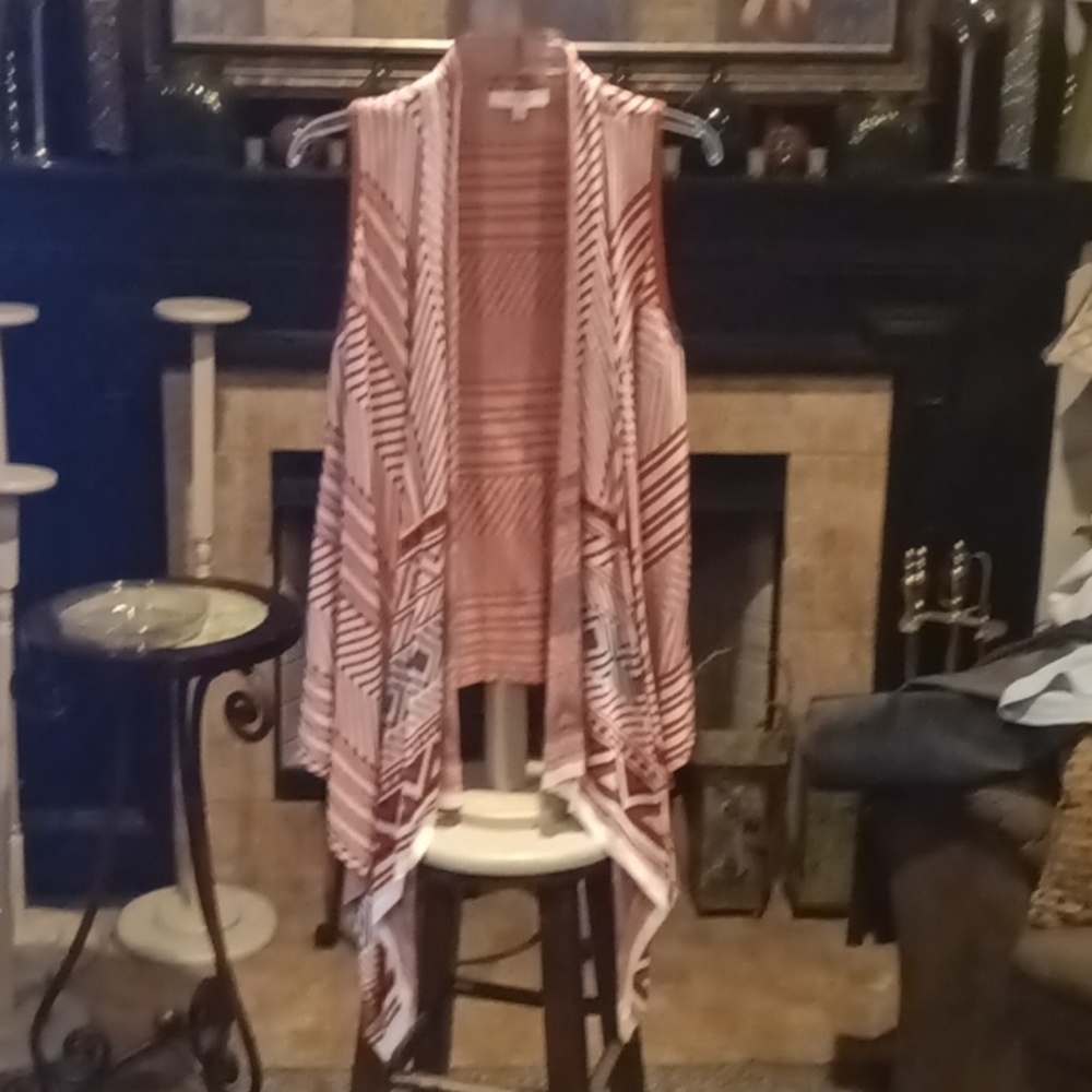 Nwot Umgee Rust Aztec Accented Asymmetrical Cardi… - image 2